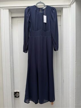 NWT Reformation Lysander Dress in Midnight (Dark Navy Blue) Size 4